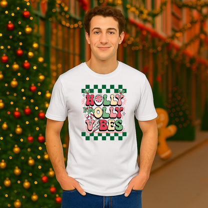 &quot;Holly Jolly Vibes&quot;- Black | Adults t-shirt