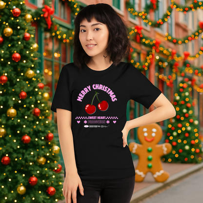 Cherry &quot;Merry Christmas&quot;- White | Adults t-shirt