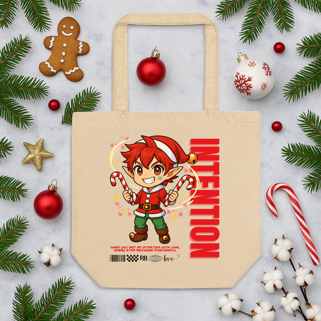 "Intention"- Black | Eco Tote Bag