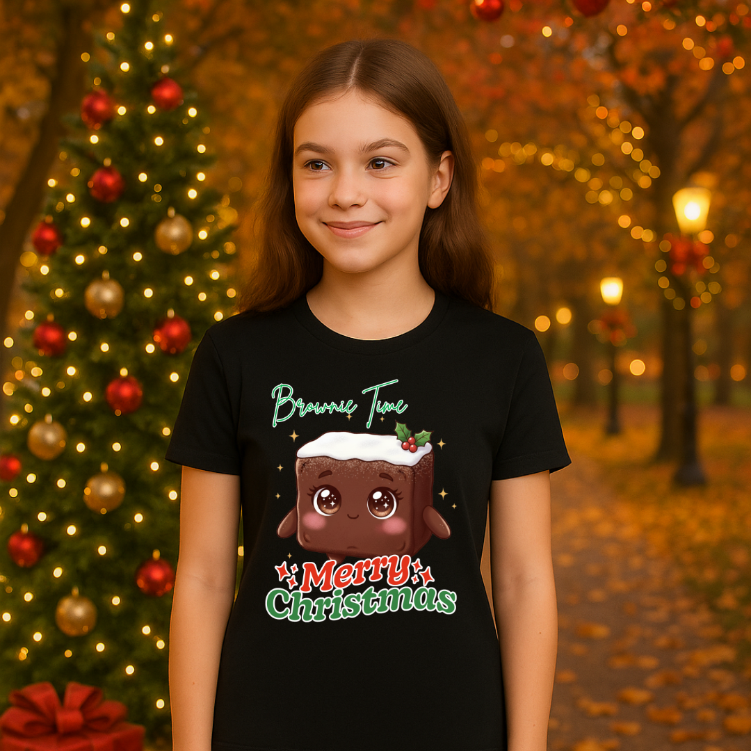 &quot;Brownie Time, Merry Christmas&quot;- White | Youth Short Sleeve T-Shirt | – RB Designa Co