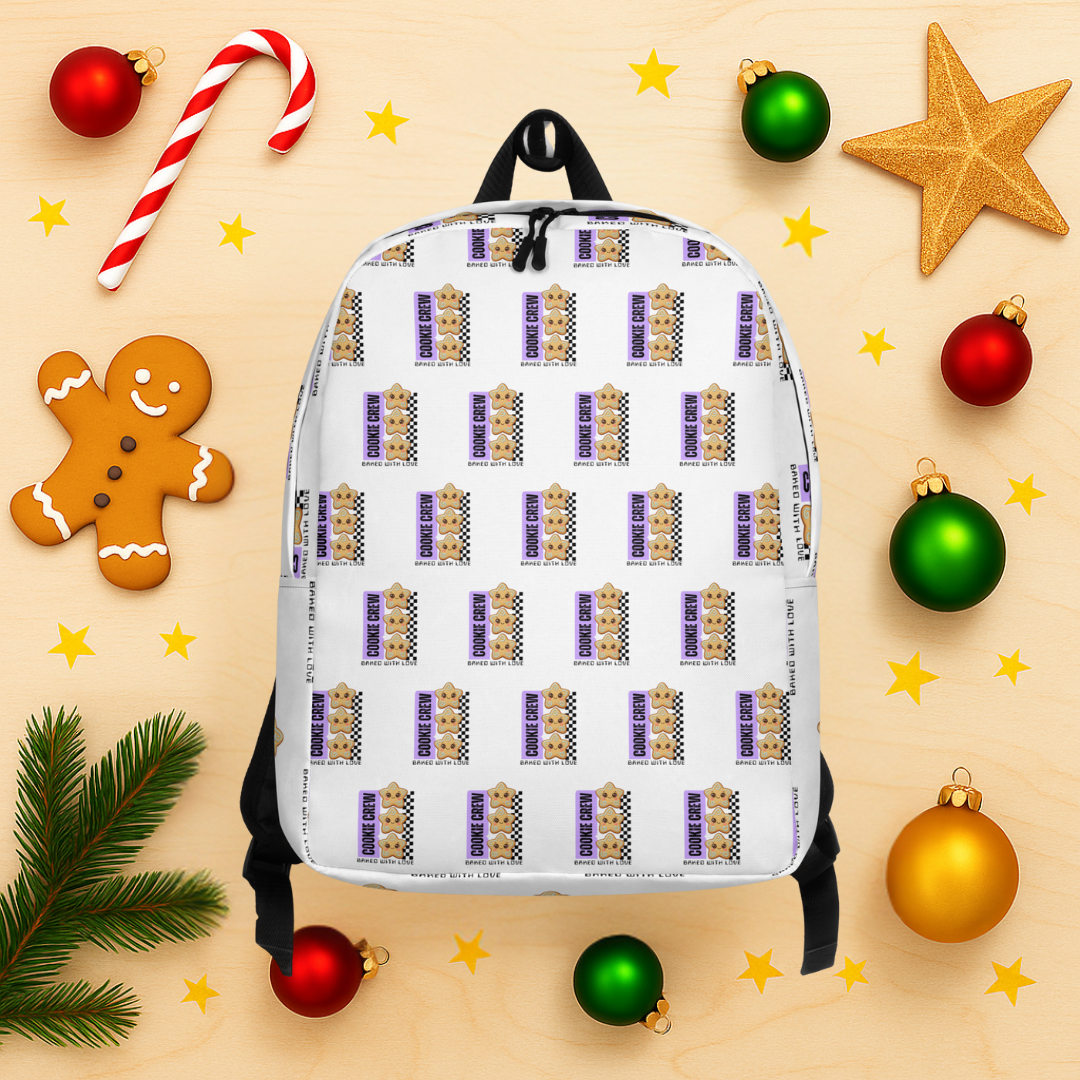 "Cookie Crew, Baked With Love"- Black in Purple | Backpack
