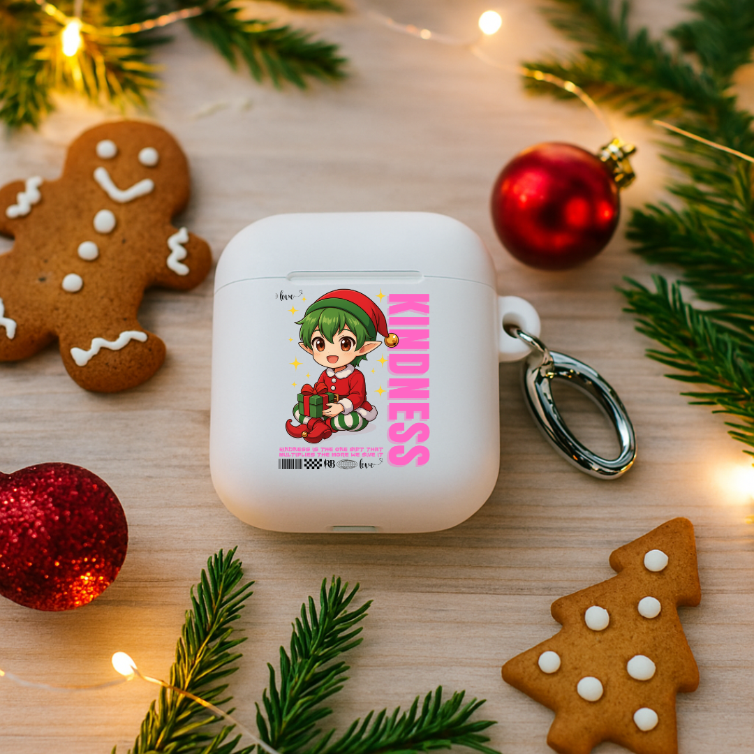 "Kindness"- Black | Rubber Case for AirPods® | – RB Designa Co