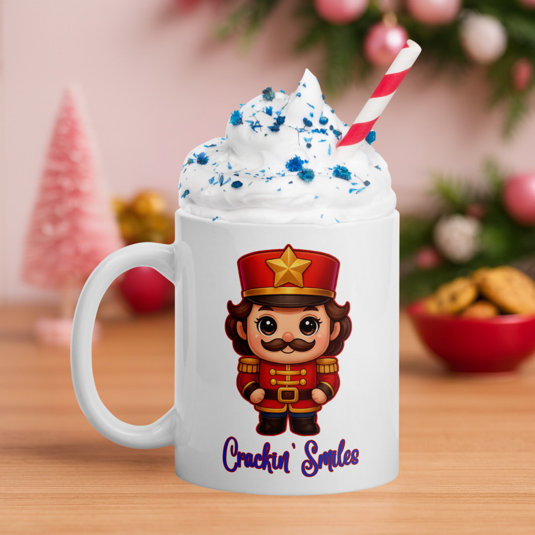 Nutcracker Red Hat Kids White Mug