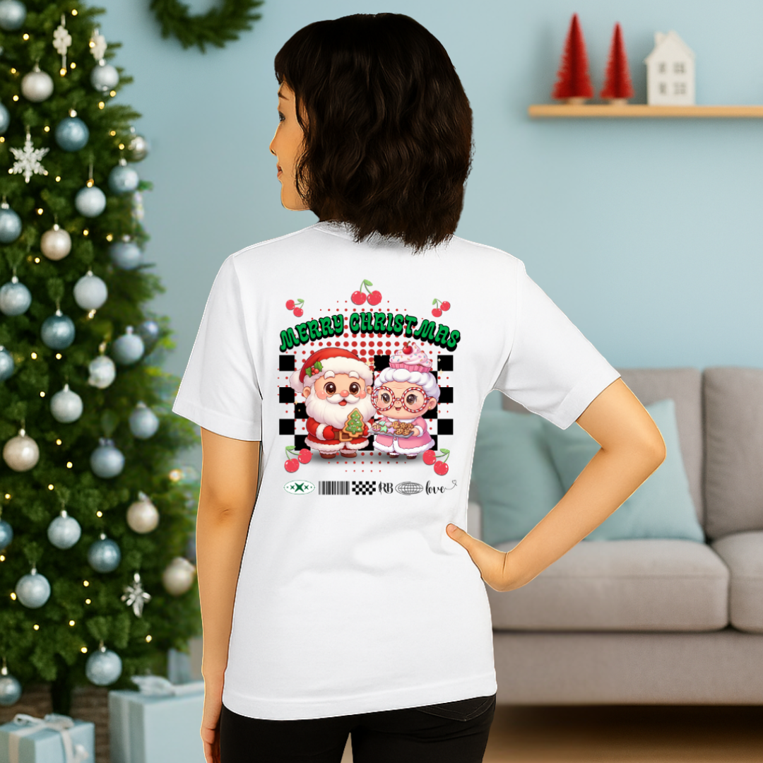 Mr. and Mrs. Claus &quot;Merry Christmas&quot;- Black | Adults t-shirt