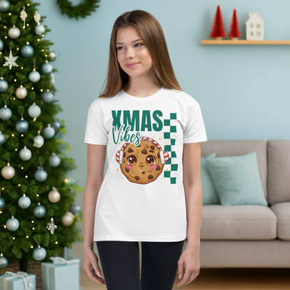 Xmas Vibes Cookie – Green | Youth Short Sleeve T-Shirt