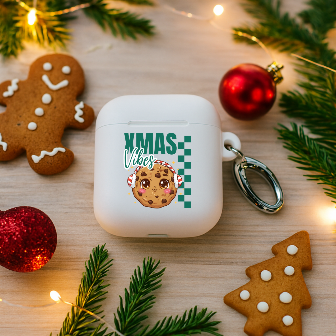 Xmas Vibes Cookie- Green | Rubber Case for AirPods