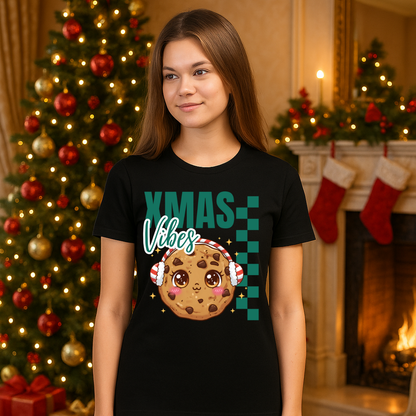 Xmas Vibes Cookie – Green | Youth Short Sleeve T-Shirt | – RB Designa Co