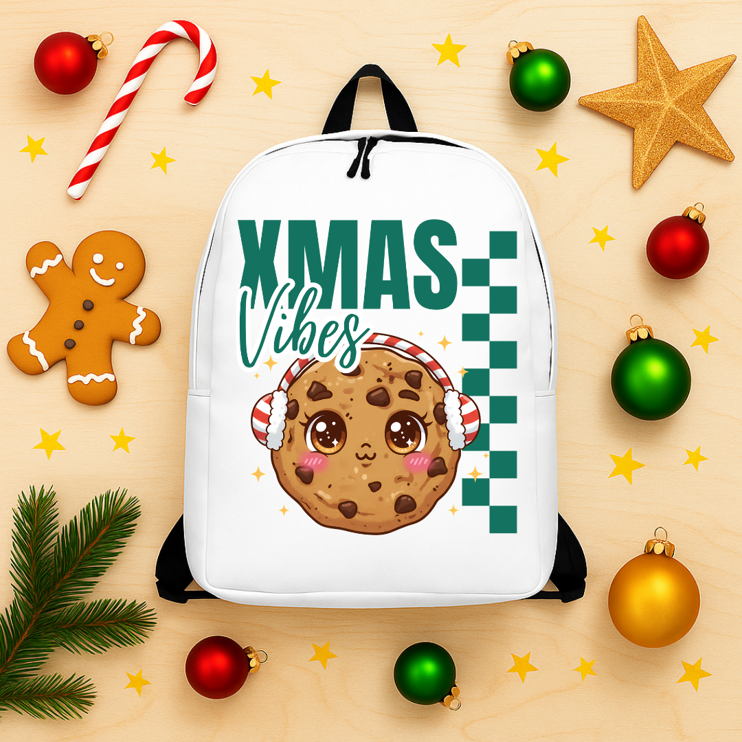 Xmas Vibes Cookie – Green | Minimalist Backpack