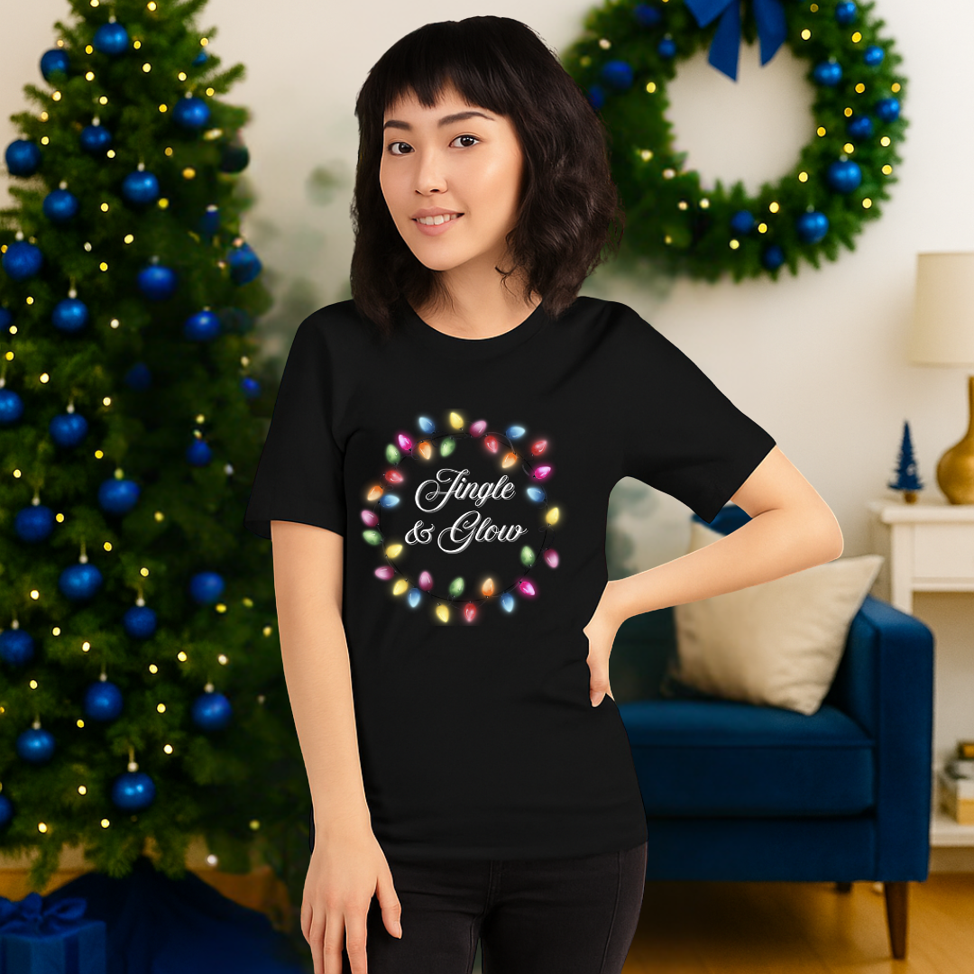 &quot;Jingle and Glow&quot;- White | Adults t-shirt