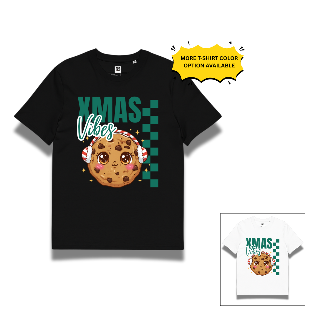 Xmas Vibes Cookie – Green | Adults T-Shirt | – RB Designa Co
