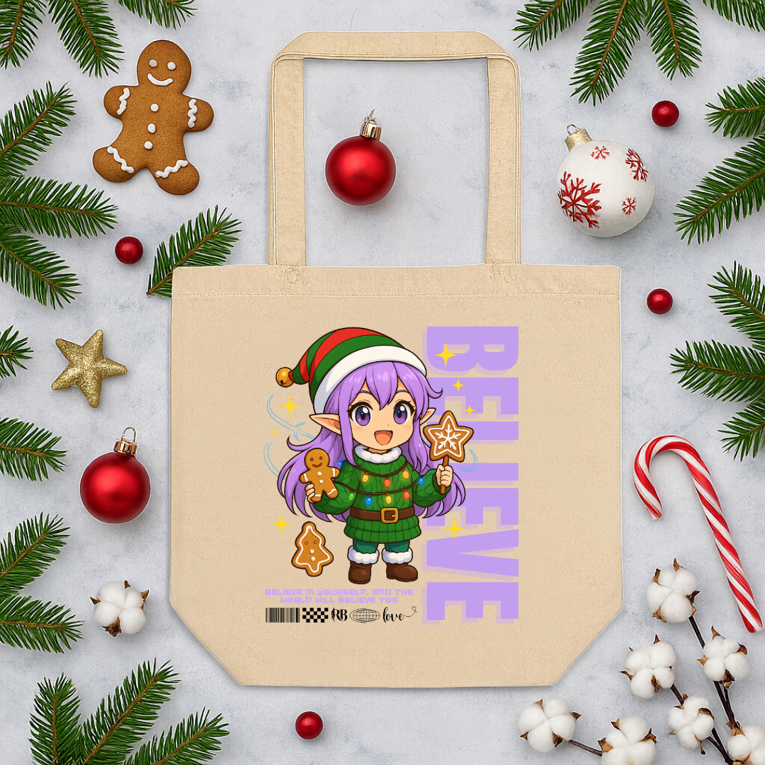 "Believe"- Black | Eco Tote Bag