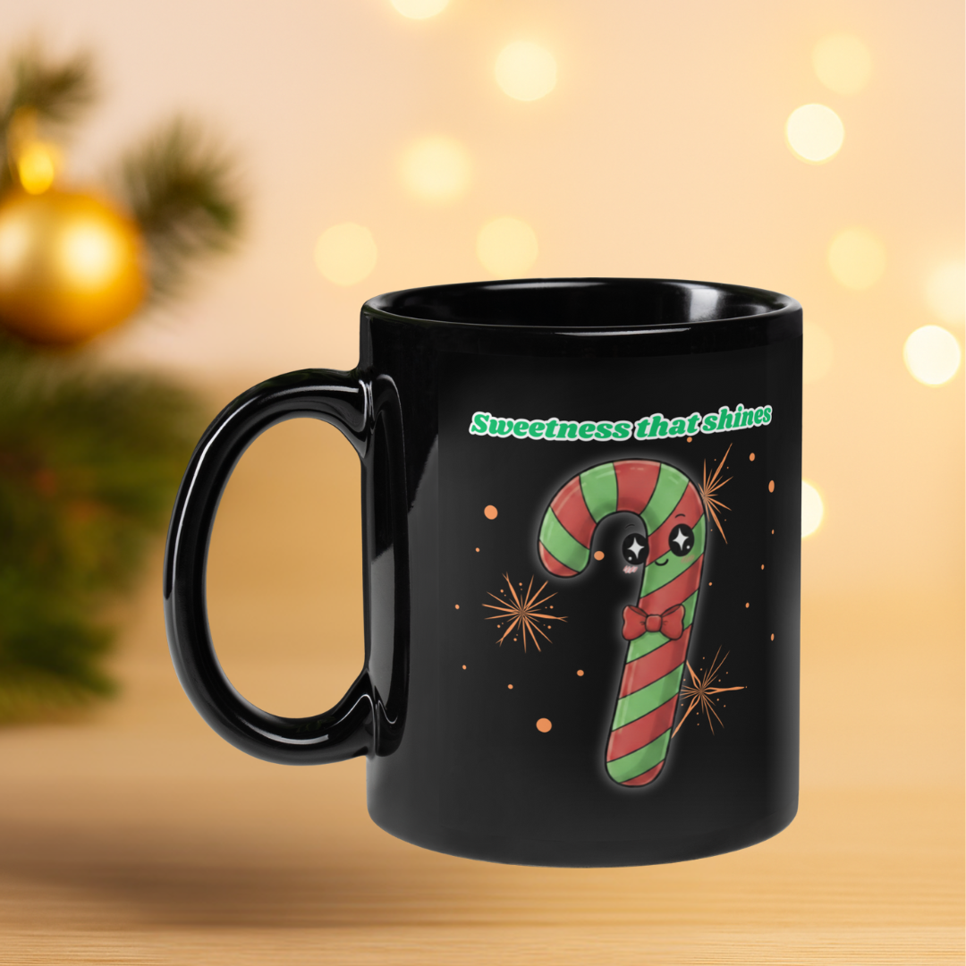 "Sweetness That Shines"- White | Black Glossy Mug