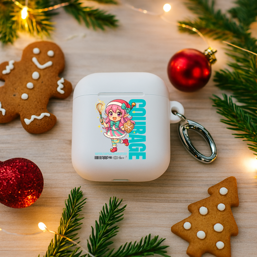 &quot;Courage&quot;- Black | Rubber Case for AirPods® | – RB Designa Co