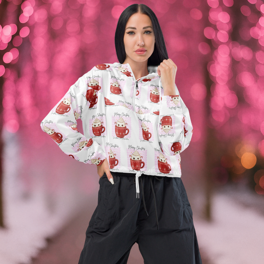&quot;Marshmallow, Merry Christmas...&quot; | Women’s cropped windbreaker | – RB Designa Co