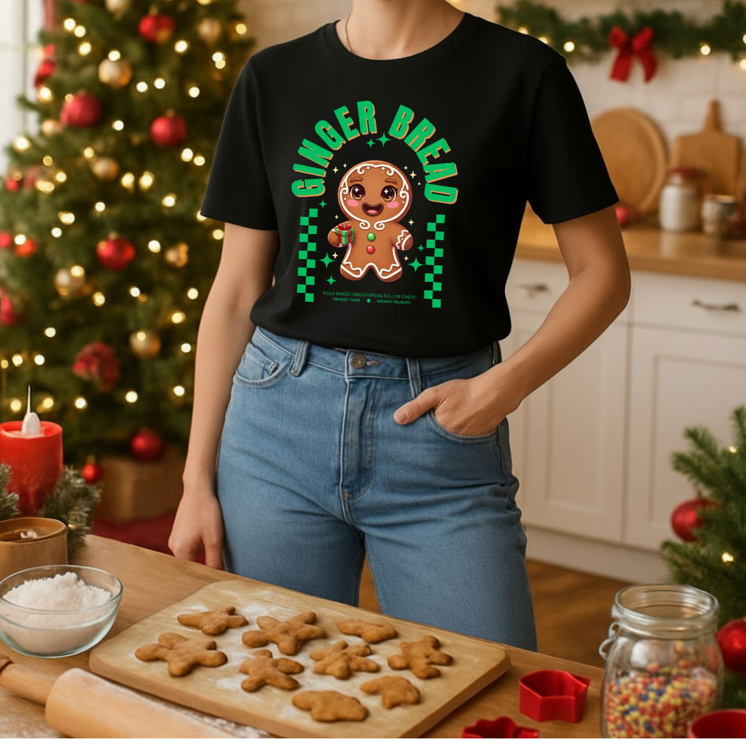 Gingerbread Joy- Green | Adults T-Shirt