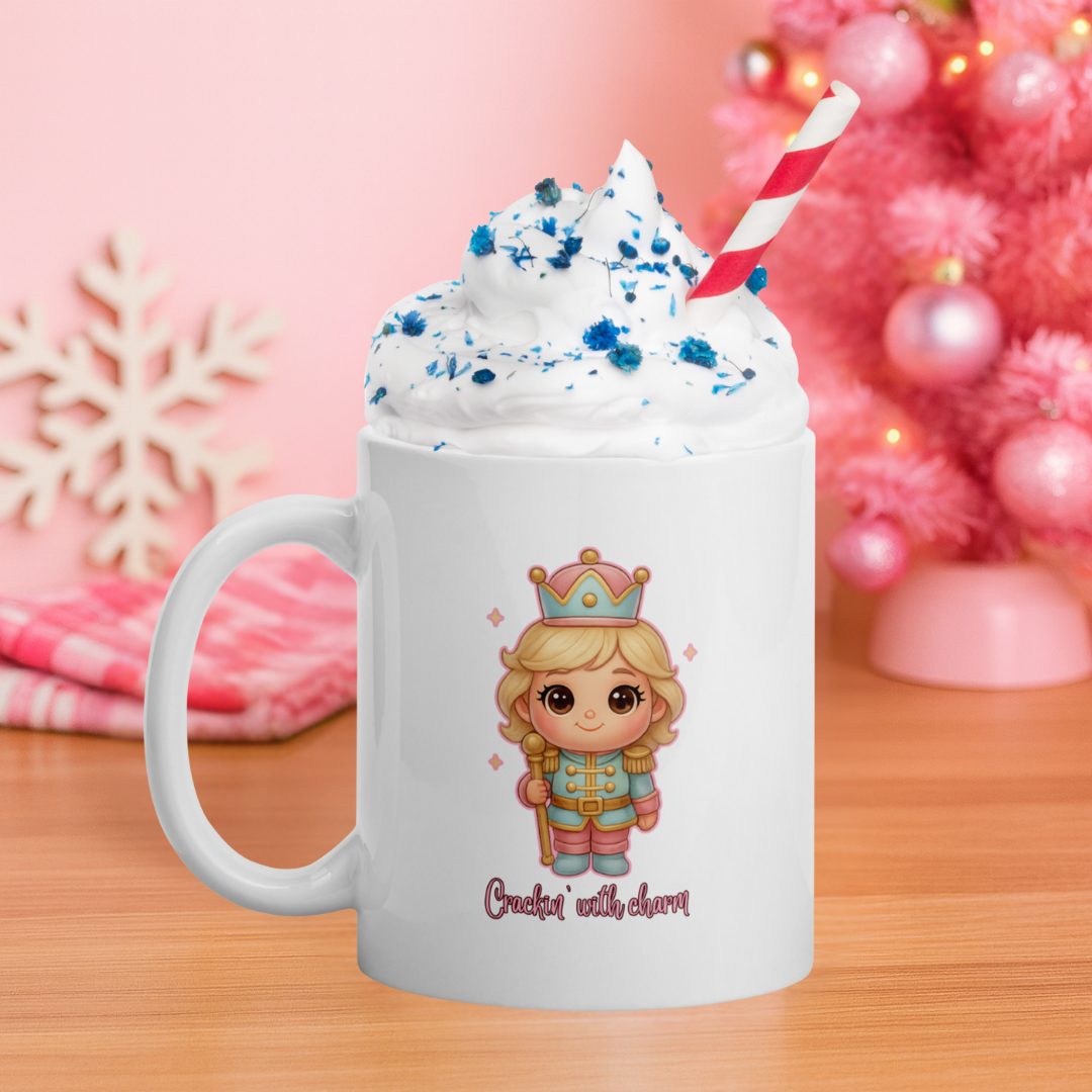 Chibi Queen Pink Kids White Mug