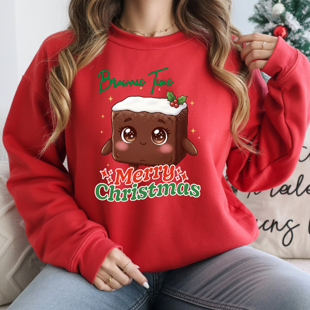&quot;Brownie Time, Merry Christmas&quot;- Green | Youth Hoodie