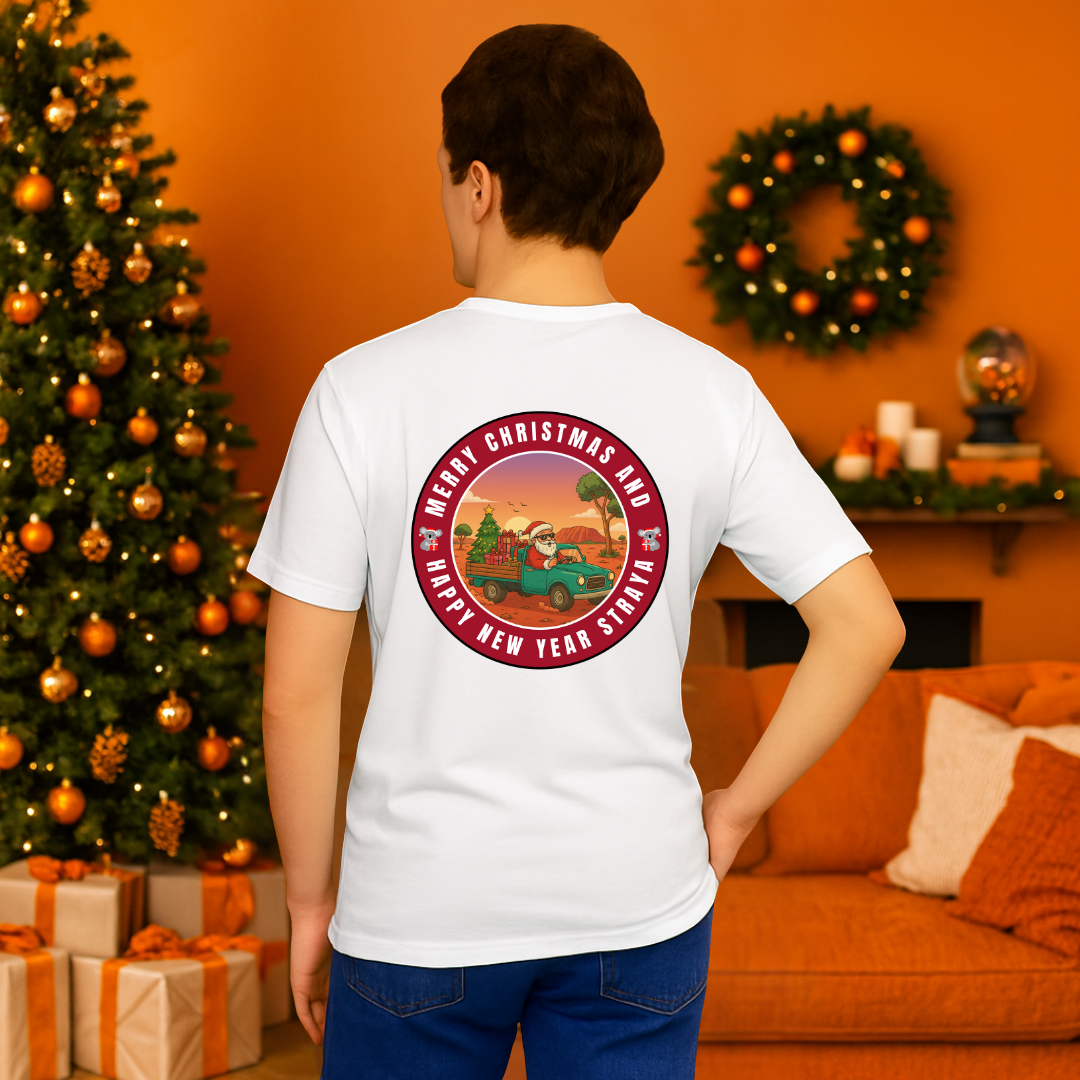"Merry Christmas and Happy New Year Straya"- Red | Adults t-shirt