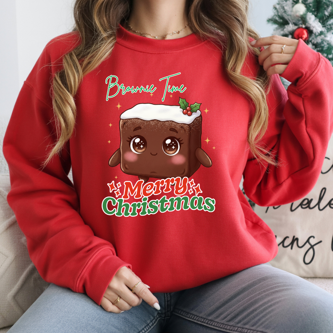 &quot;Brownie Time, Merry Christmas&quot;- White | Youth Hoodie