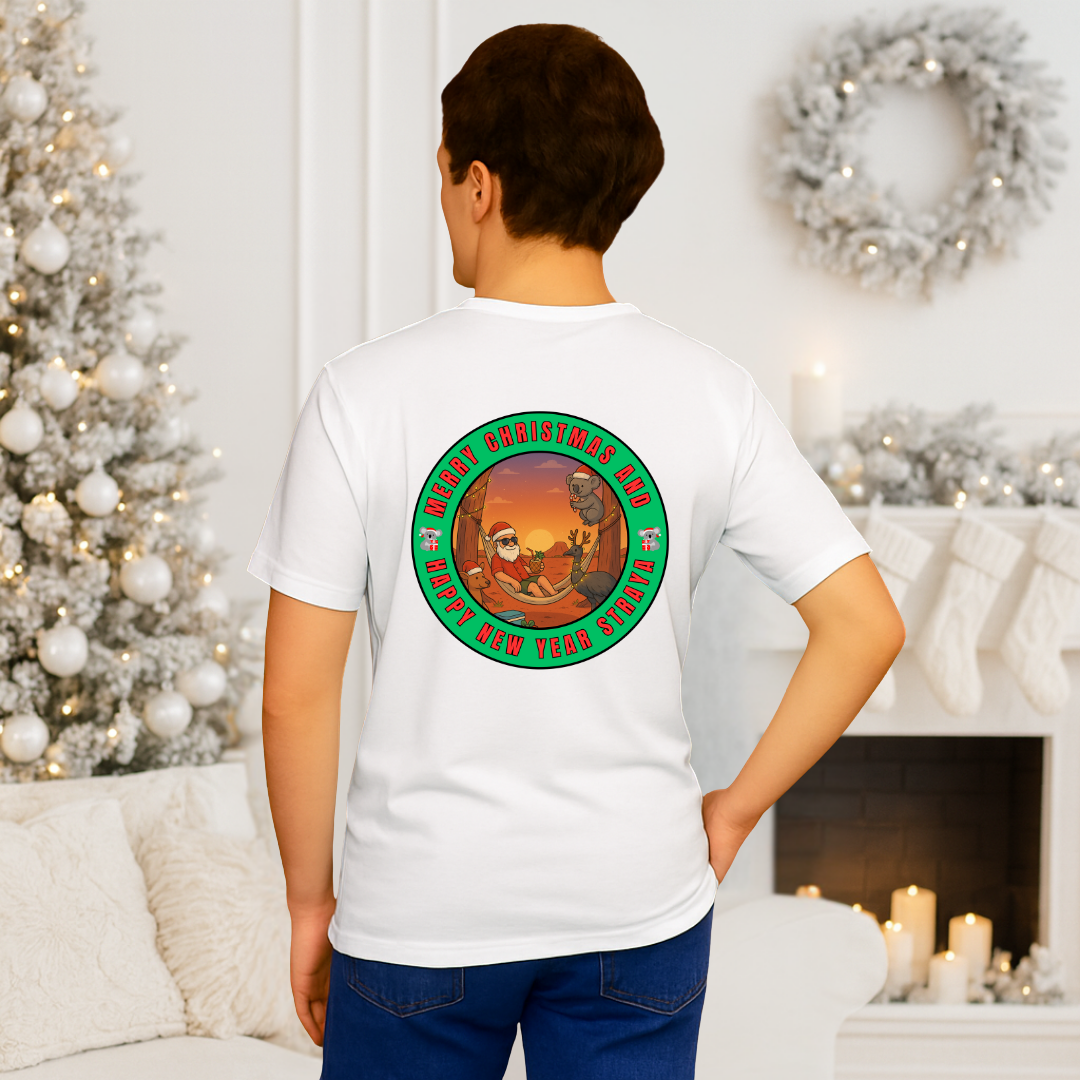 &quot;Merry Christmas and Happy New Year Straya&quot;- Green | Adults t-shirt