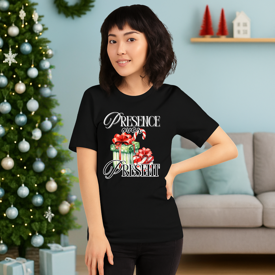 &quot;Presence Over Present&quot;- White | Adults t-shirt