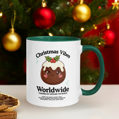 &quot;Christmas Vibes Worldwide...&quot;- Black | Mug