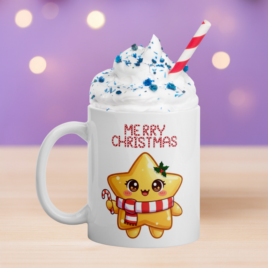 Star Gingerbread Man Kids White Mug