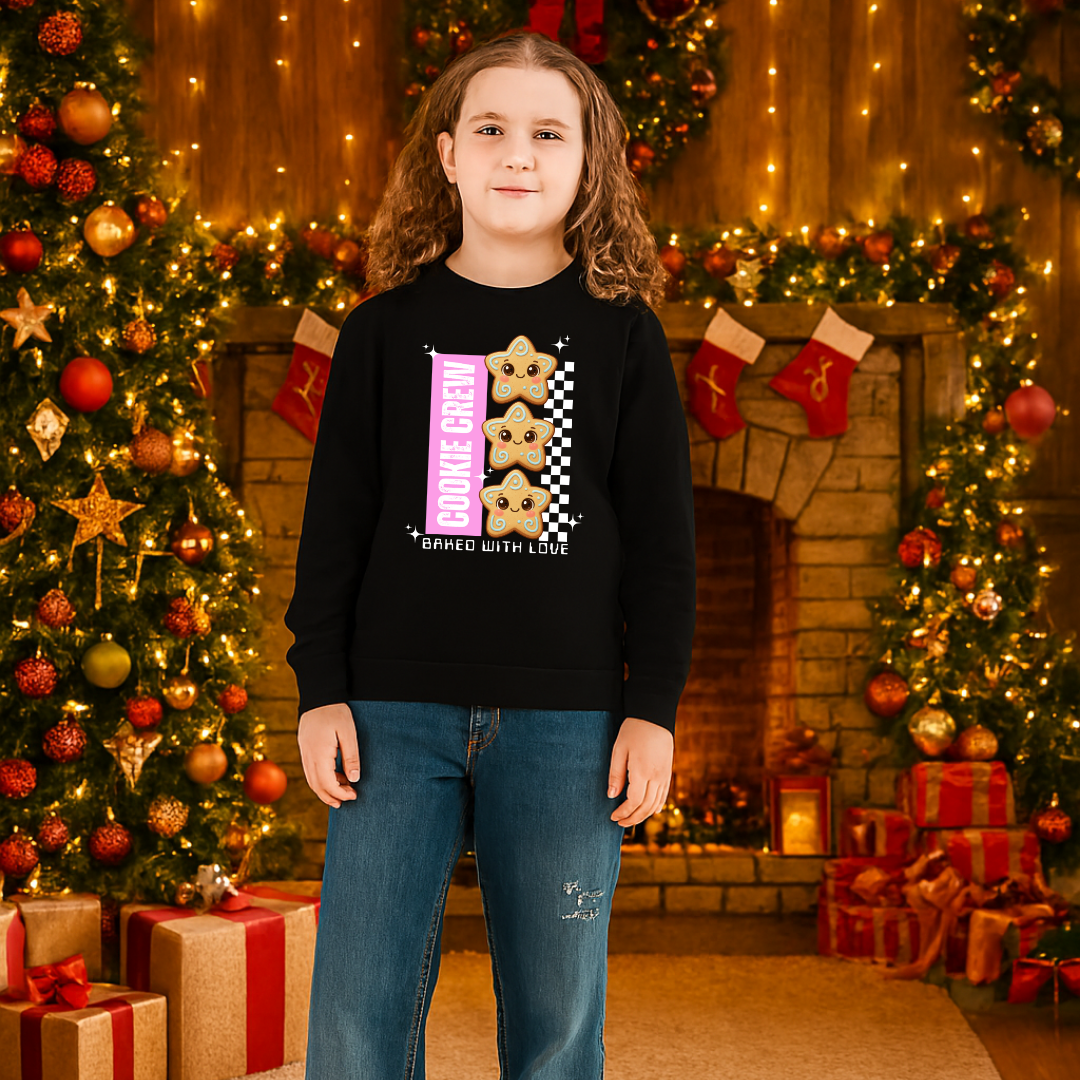 &quot;Cookie Crew, Baked With Love&quot;- Pink | Youth Sweatshirt