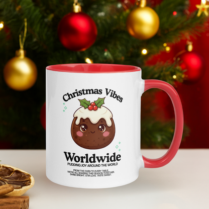 &quot;Christmas Vibes Worldwide...&quot;- Black | Mug