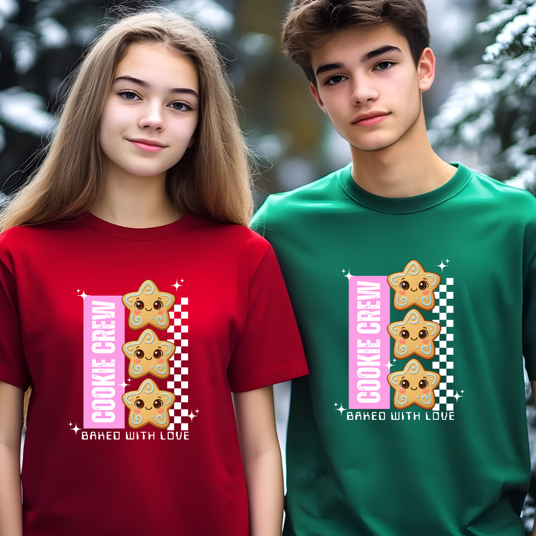 &quot;Cookie Crew, Baked With Love&quot;- Pink | Youth T-Shirt