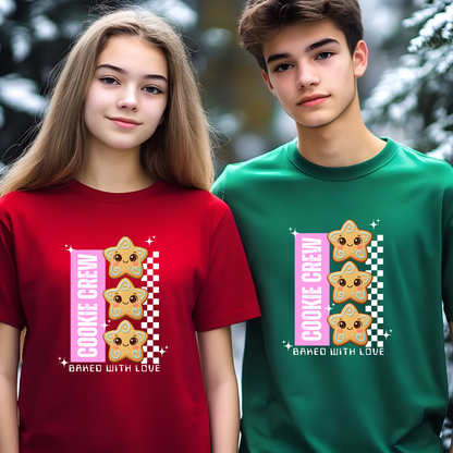 &quot;Cookie Crew, Baked With Love&quot;- Pink | Youth T-Shirt