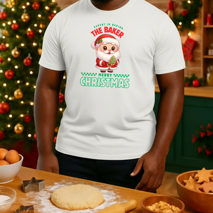 &quot;Expert In Baking: Santa Baker- Green and Red&quot; | Adults T-Shirt