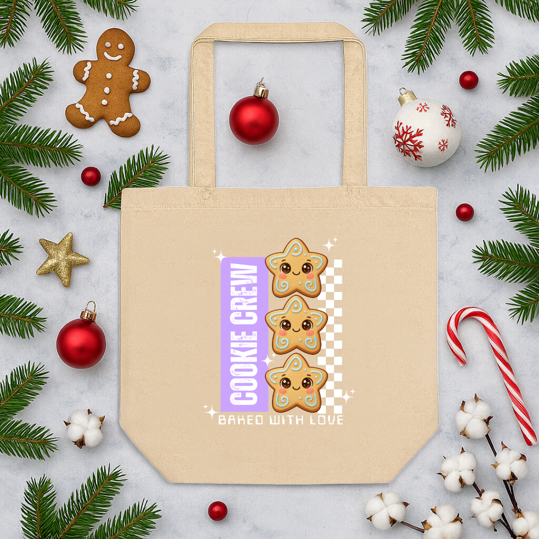 &quot;Cookie Crew, Baked With Love&quot;- Purple | Eco Tote Bag