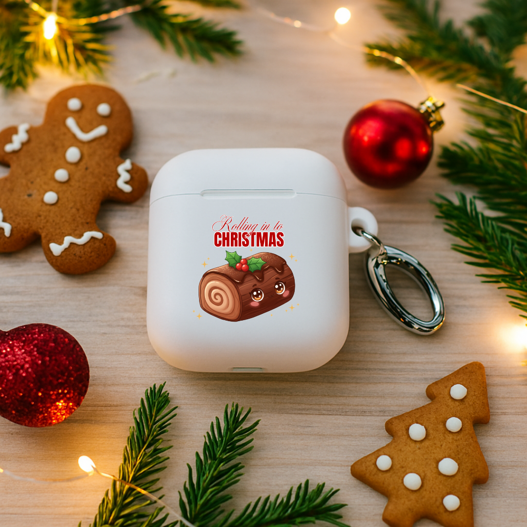 &quot;Rolling in to Christmas&quot; | Rubber Case for AirPods