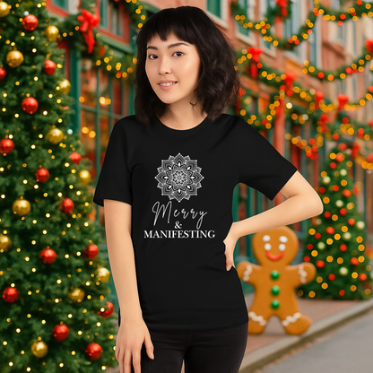 &quot;Merry and Manifesting&quot;- White | Adults t-shirt