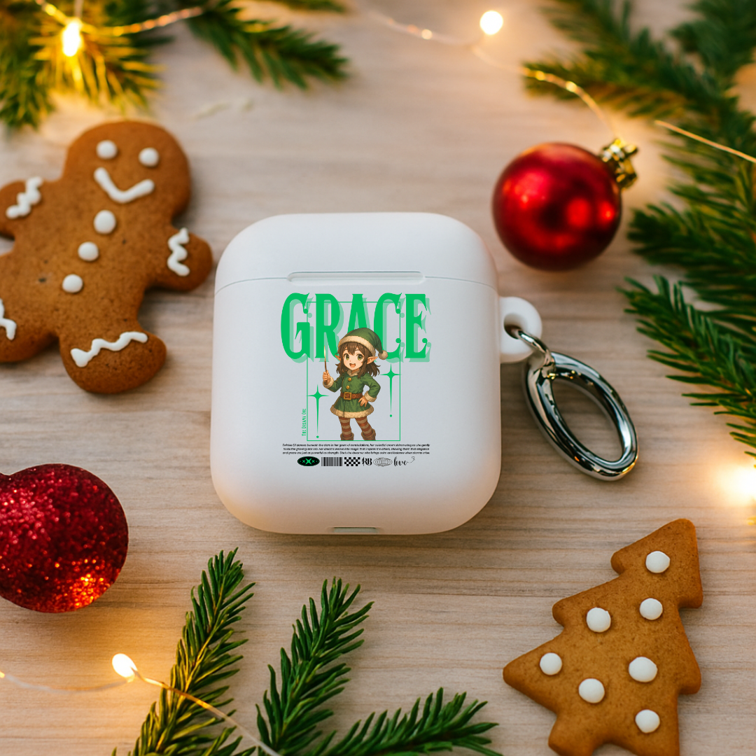 &quot;Grace&quot;- Black | Rubber Case for AirPods® | – RB Designa Co