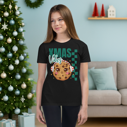 Xmas Vibes Cookie – Green | Youth Short Sleeve T-Shirt