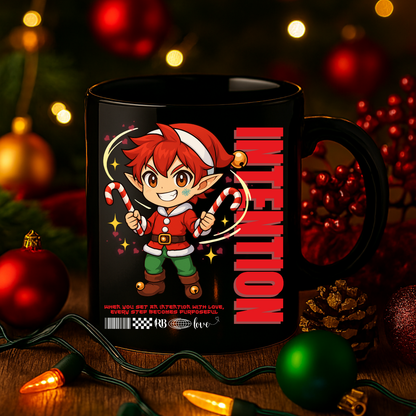 &quot;Intention&quot; | Black Glossy Mug