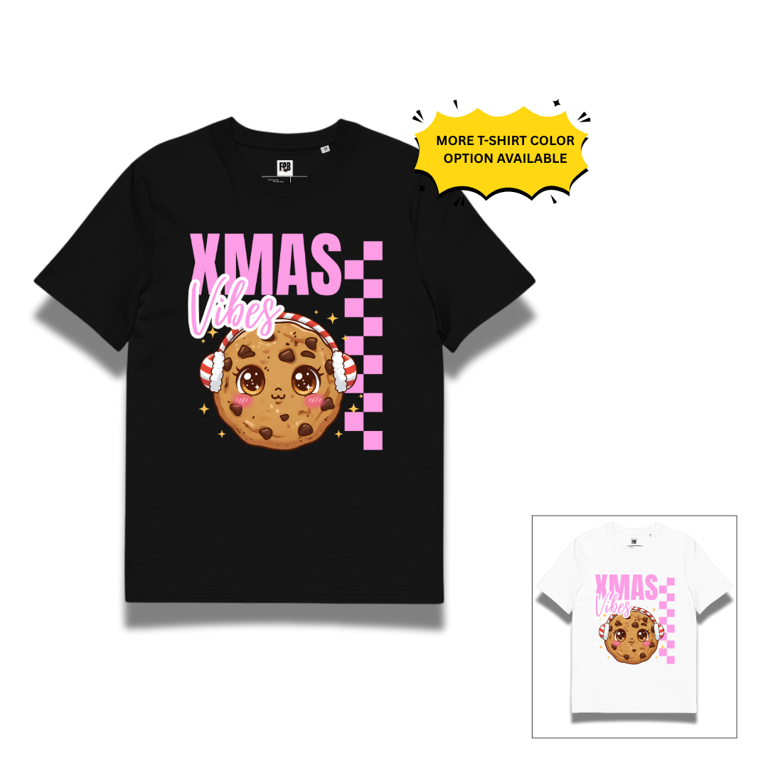 Xmas Vibes Cookie -Pink | Adults T-Shirt | – RB Designa Co