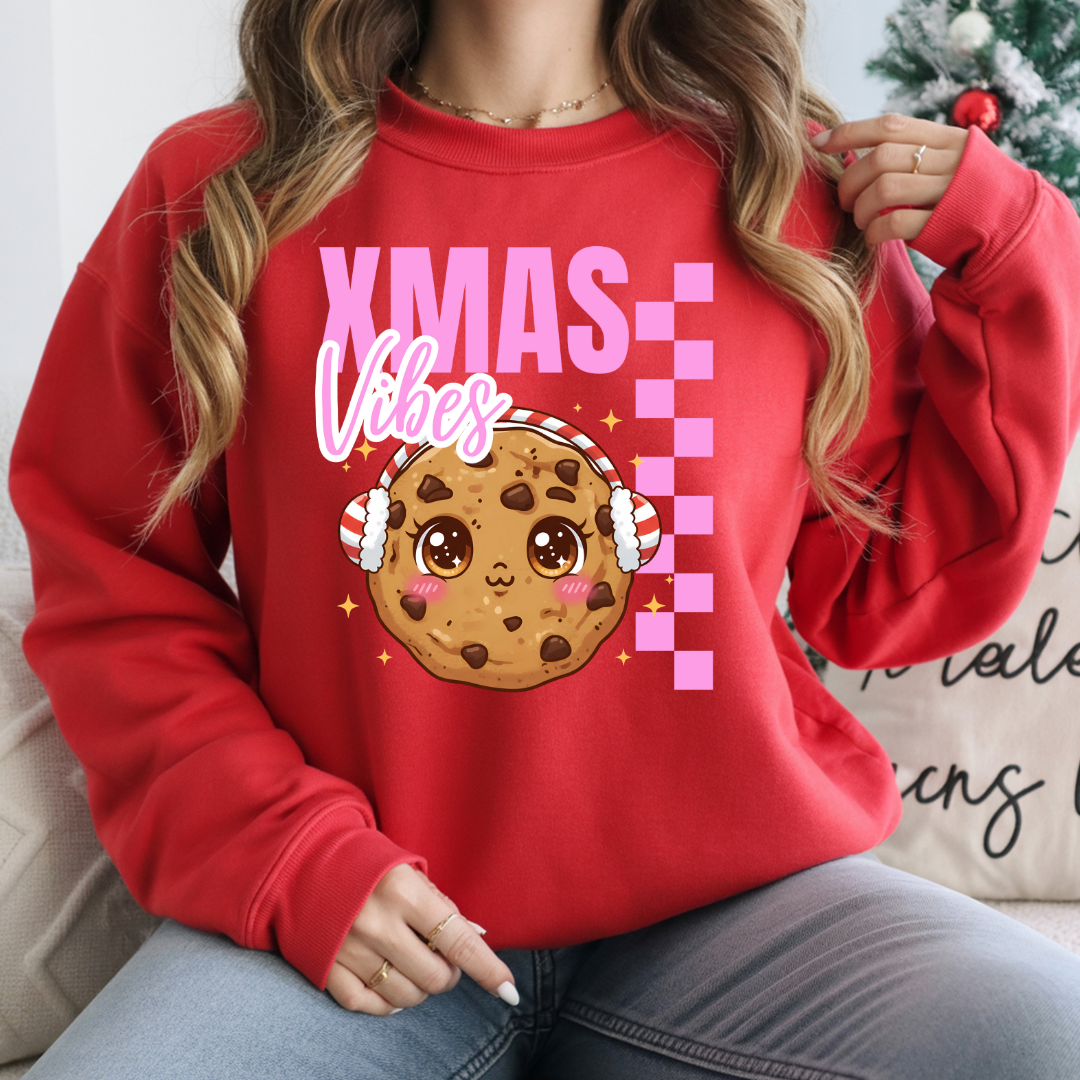 "Xmas Vibes Cookie" - Pink | Youth Hoodie