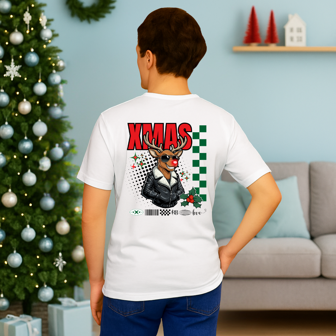 &quot;Xmas Reindeer&quot;- Black | Adults t-shirt