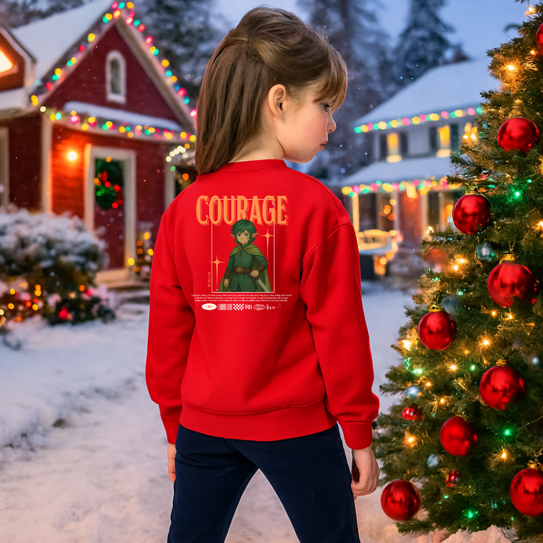 &quot;Courage&quot;- White | Youth Sweatshirt