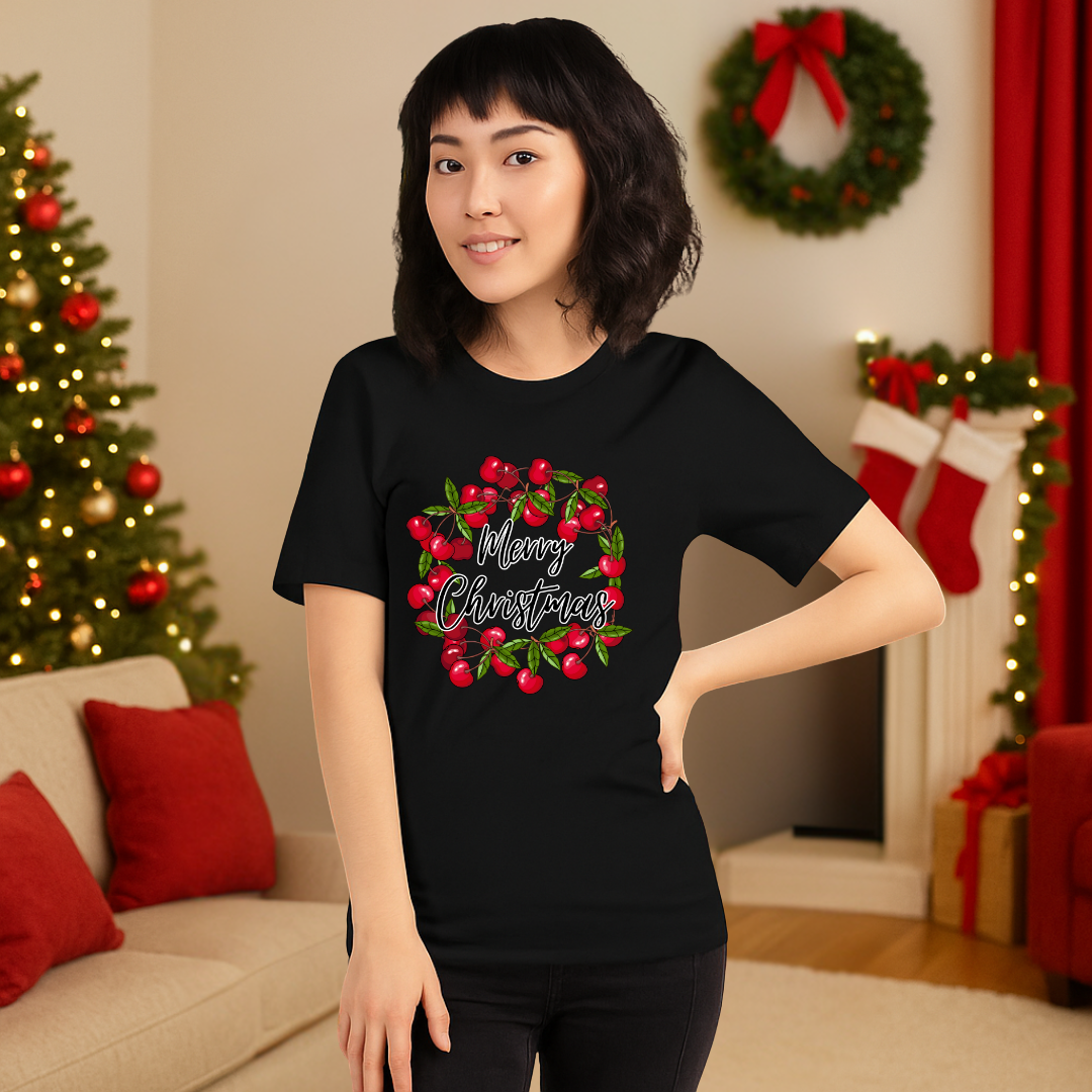 Cherries &quot;Merry Christmas&quot; | Adults t-shirt