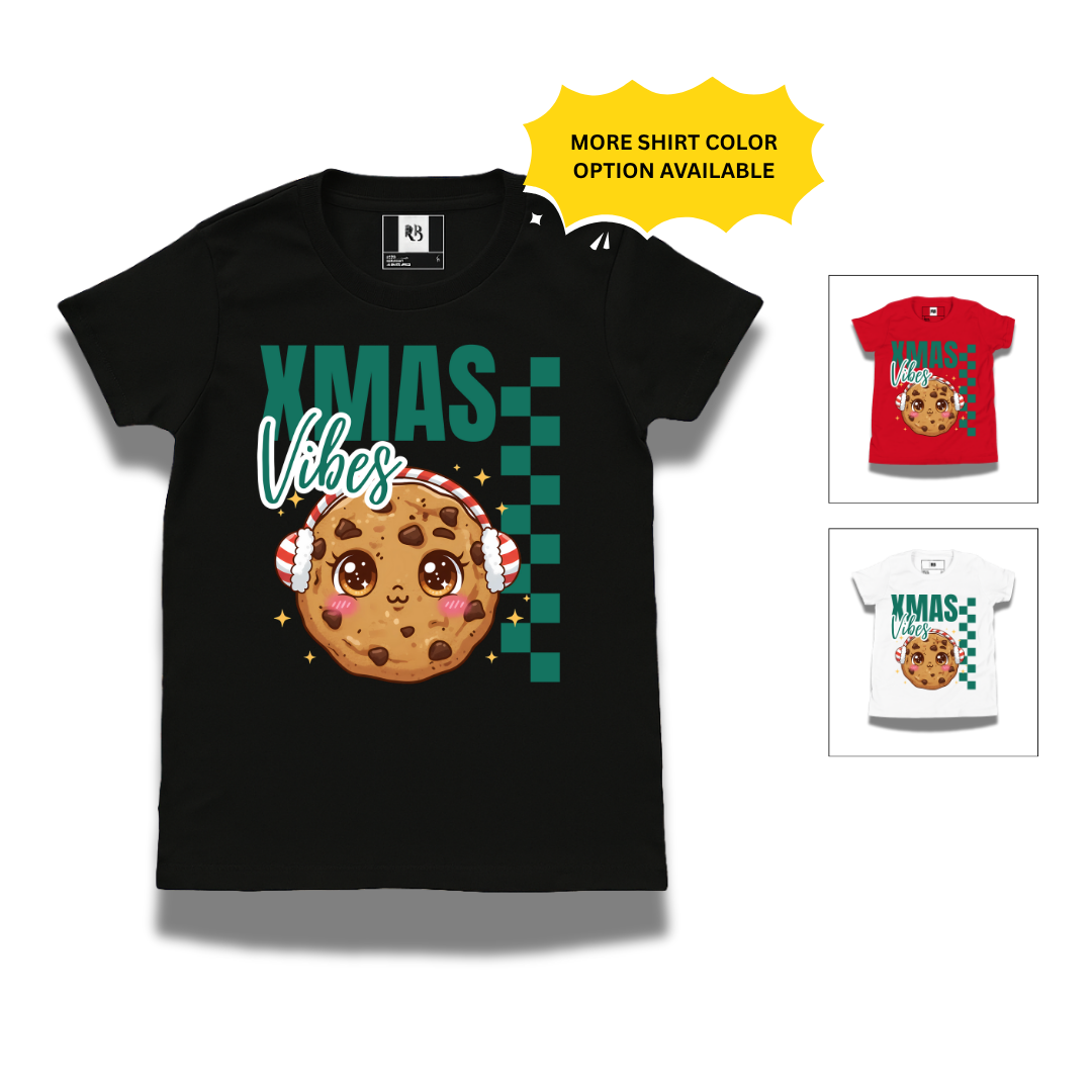 Xmas Vibes Cookie – Green | Youth Short Sleeve T-Shirt | – RB Designa Co