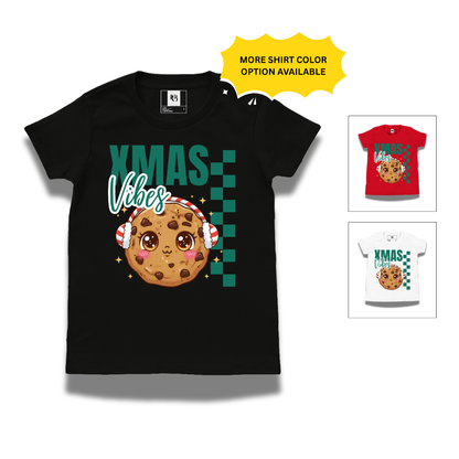 Xmas Vibes Cookie – Green | Youth Short Sleeve T-Shirt | – RB Designa Co