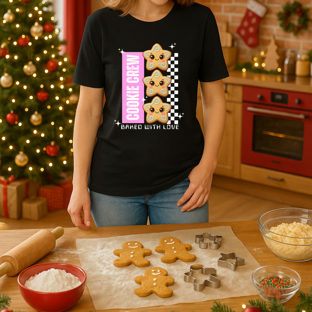 "Cookie Crew, Baked With Love"- Pink | Adults T-Shirt | – RB Designa Co