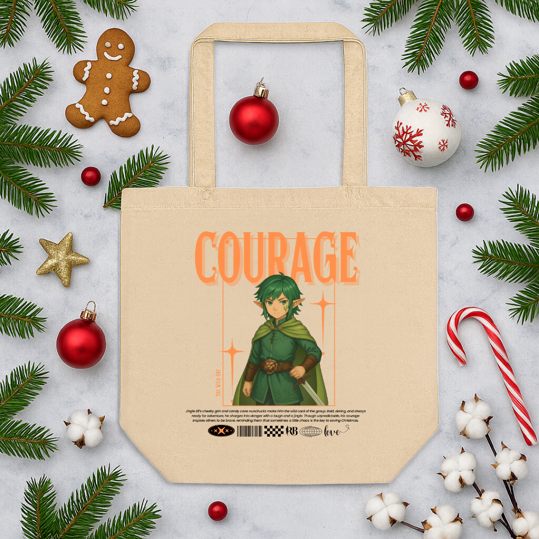"Courage"- Black | Eco Tote Bag