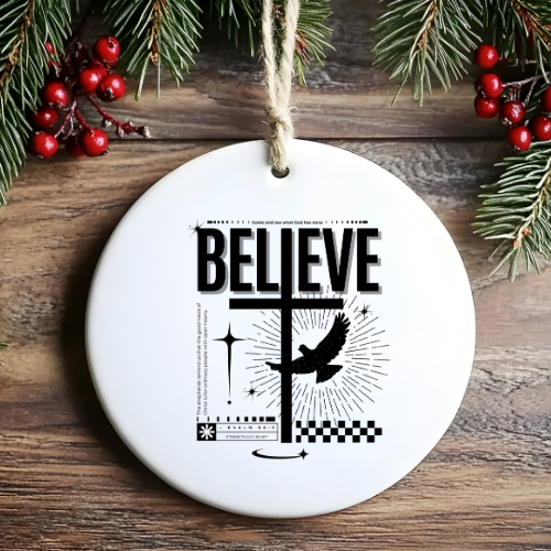 Believe Back Biblical Ornaments