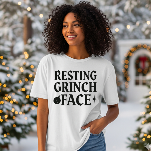 Resting Grinch Face Goth Humbag Oversized T-shirt