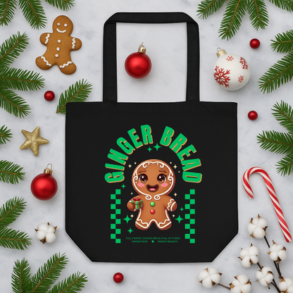 Gingerbread Joy- Green  | Eco Tote Bag